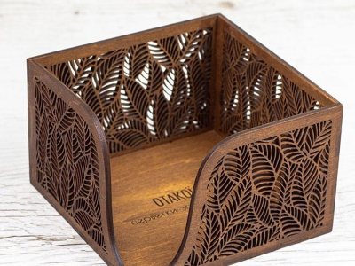 Floral Wood Napkin Holder