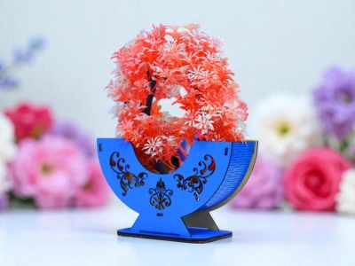 Wooden Flower Basket Centerpiece