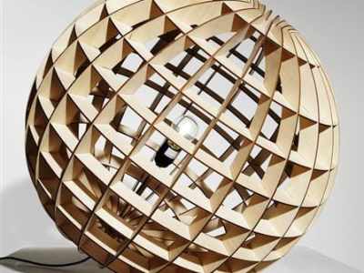 Wooden Hemisphere Pendant Light