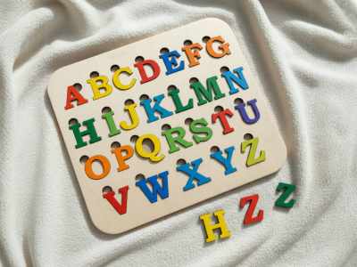 Wooden ABC Alphabet Puzzle Board Toddler Educational Toy