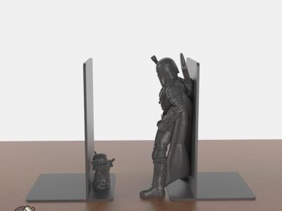 The Mandalorian & Baby Yoda Bookends