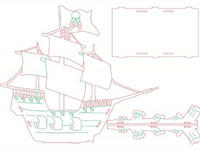 Pirate Ship with Base Stand