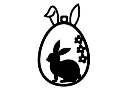 Easter Egg with Rabbit Motif