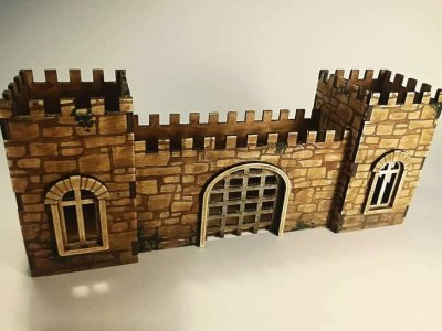 Castle Pen Holder Desk Organizer with Complex Stone Engraving Art