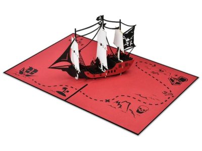 Pirate Ship 3D Pop-Up Greeting Card