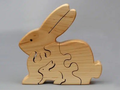 Wooden Rabbit Jigsaw Puzzle
