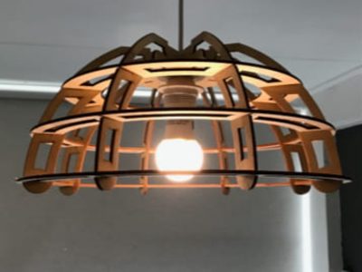Dome Shaped Wooden Pendant Lamp