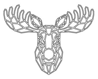 Wide-Antlered Reindeer Head
