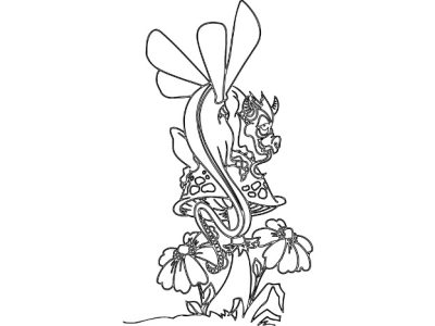 Little Dragon Standing on a Mushroom