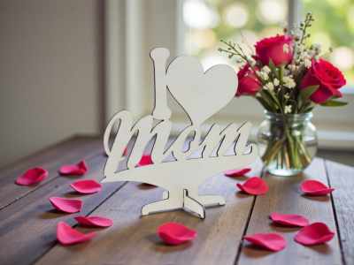 I Love Mom Stand Decor for Mother's Day