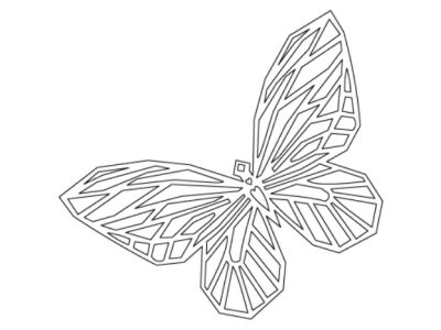 Butterfly with Extended Wings Geometric Design