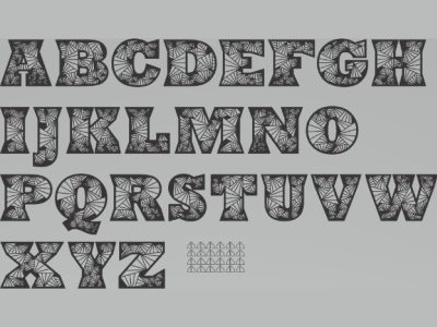 Line-Decorated Uppercase Alphabet