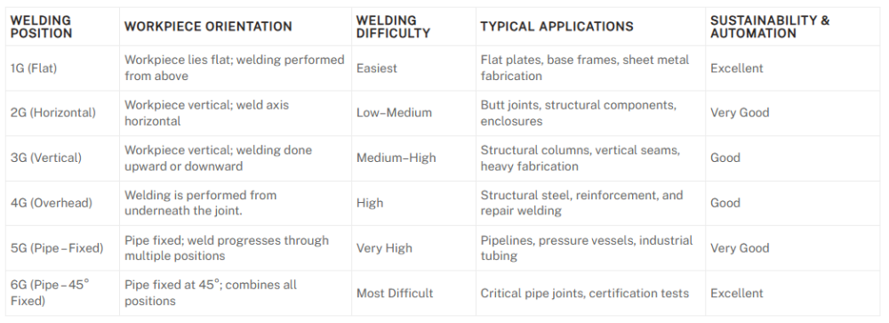 welding position